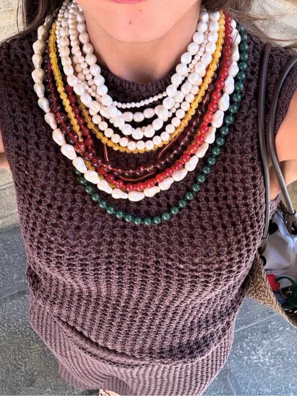 Zara Crocheted Linen Blend Knit Top